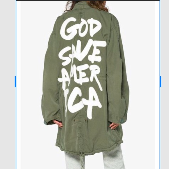 R13 God Save America Jacket Army L OS Repurposed - Picture 6 of 16